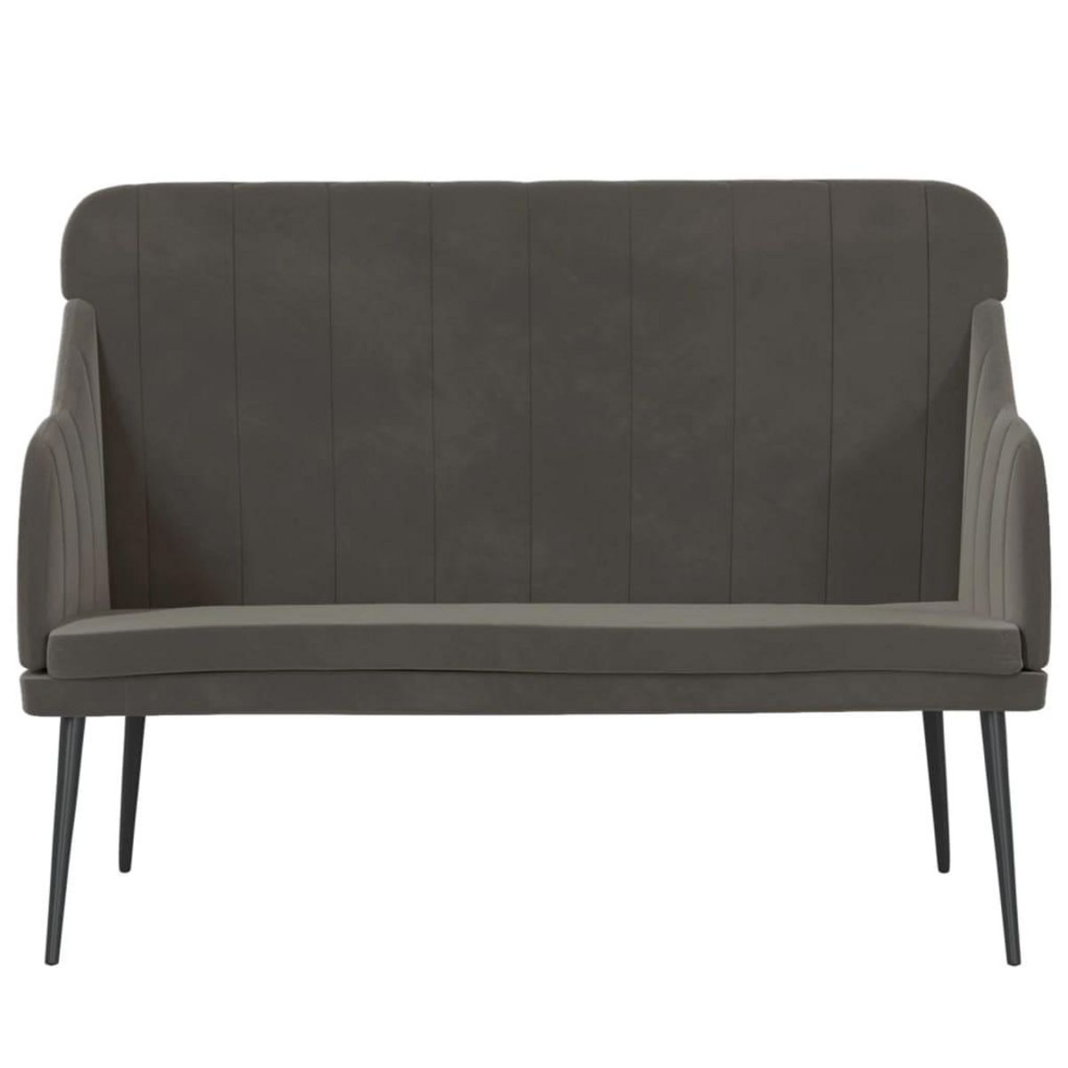 VIDAXL Banc Gris fonce 110x76x80 cm Velours