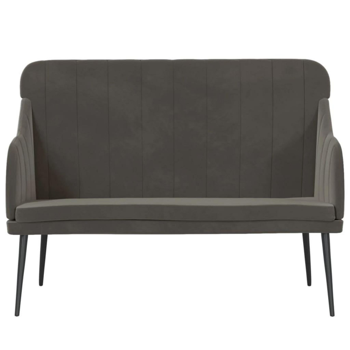 VIDAXL Banc Gris fonce 110x76x80 cm Velours