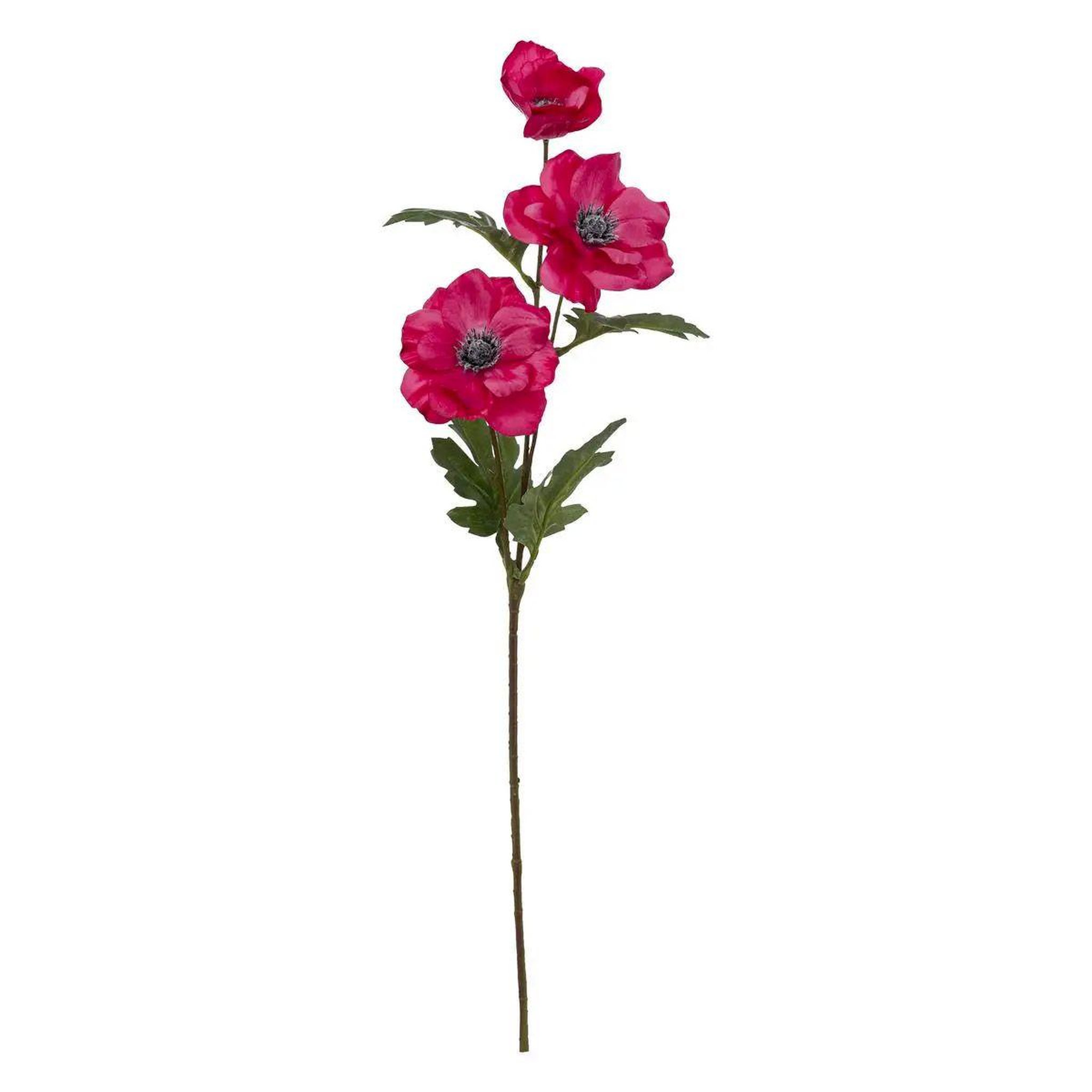 ATMOSPHERA Fleur artificielle  3 anémones  69cm rose fuchsia