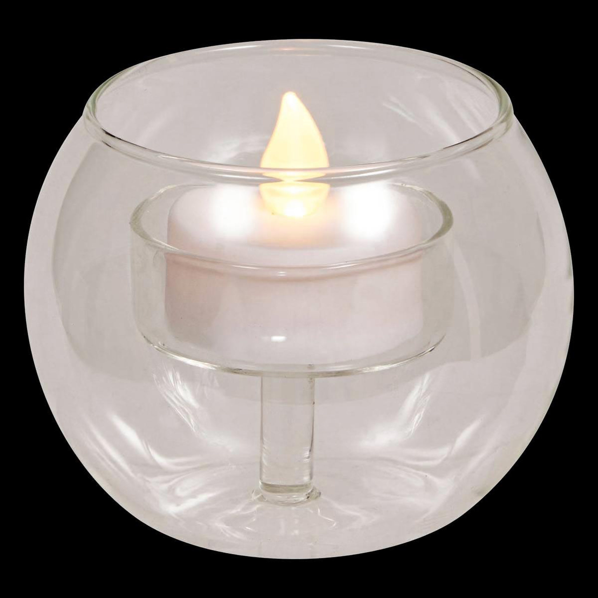 Voir la diapositive 2 : ATMOSPHERA Bougie led en verre  bola  8cm transparent