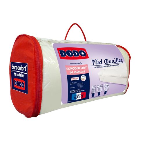 Surmatelas DODO SURCONFORT  blanc 140 x 190 cm