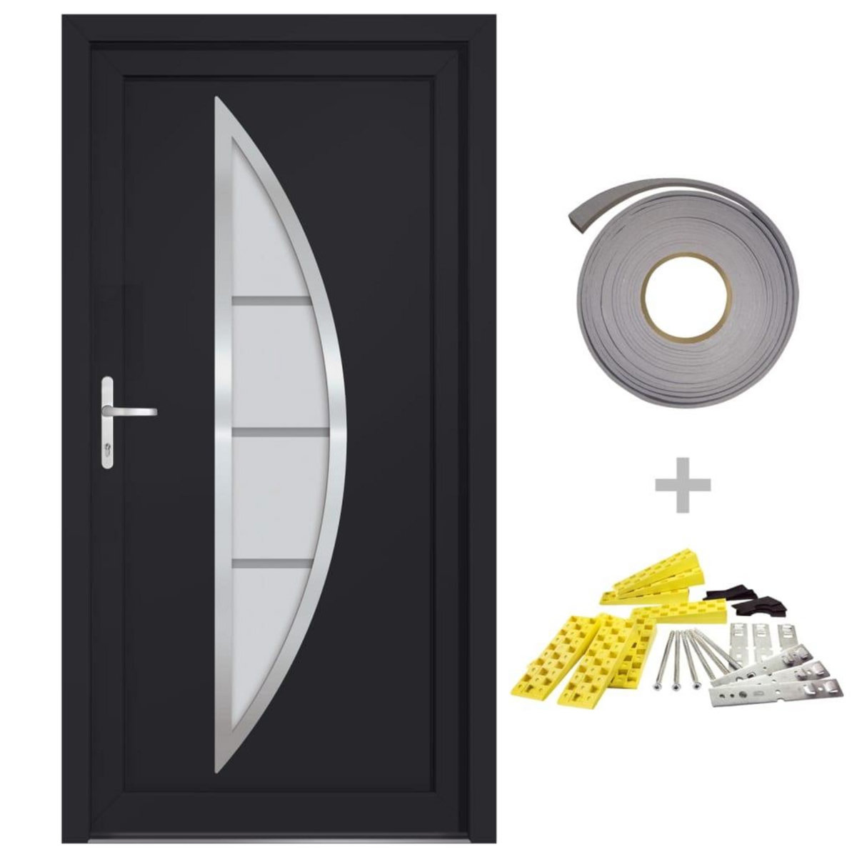 VIDAXL Porte d'entree anthracite 108x208 cm PVC