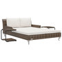 Voir la diapositive 2 : VIDAXL Chaise longue a 2 places avec coussins Resine tressee Marron