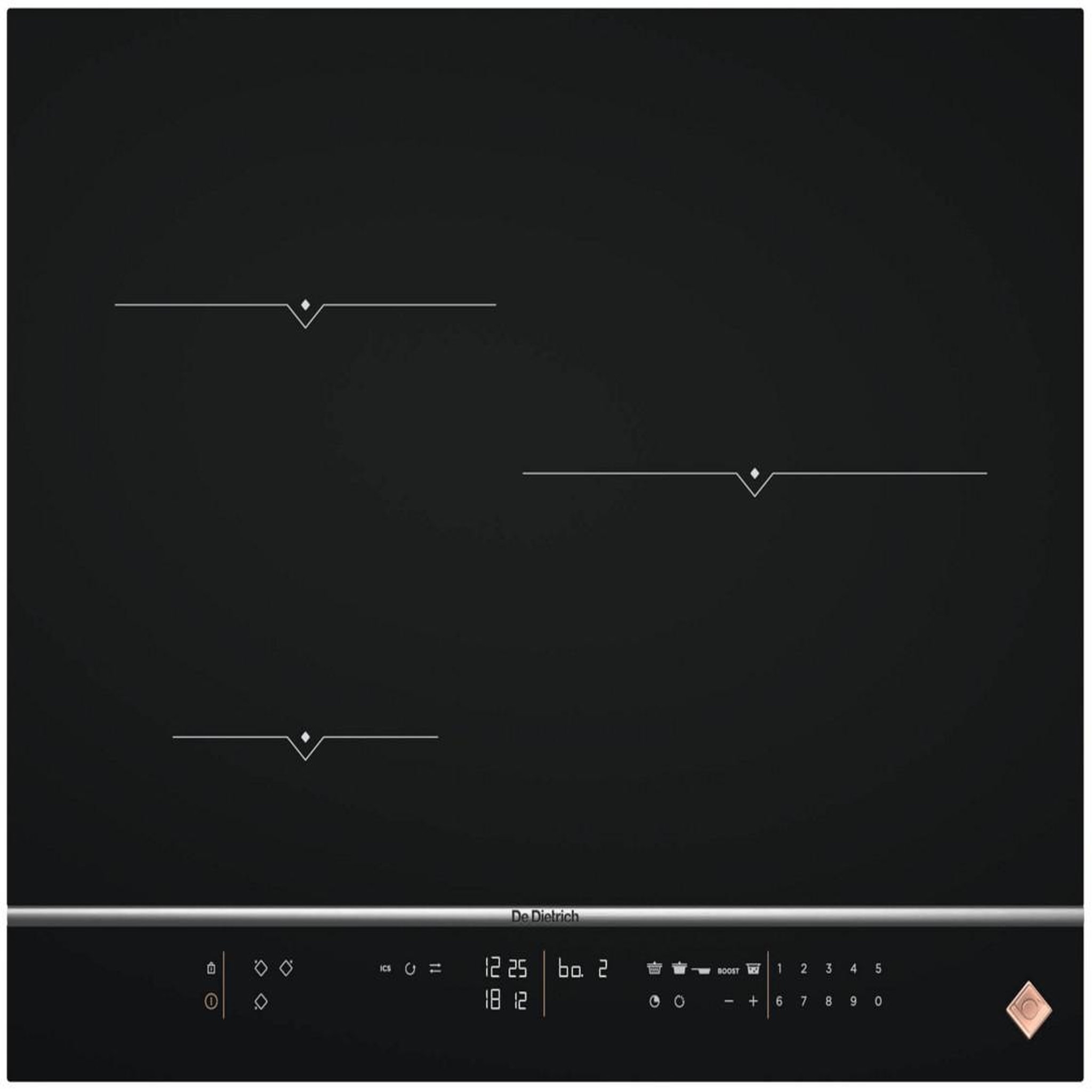 De Dietrich Table de cuisson à induction 65cm 3 feux 7400w noir - DPI7572X