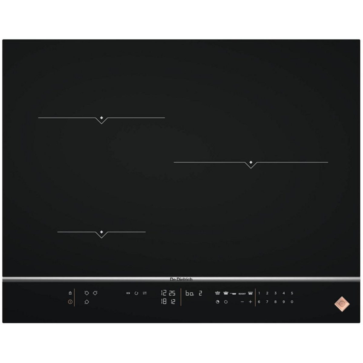 De Dietrich Table de cuisson à induction 65cm 3 feux 7400w noir - dpi7572x
