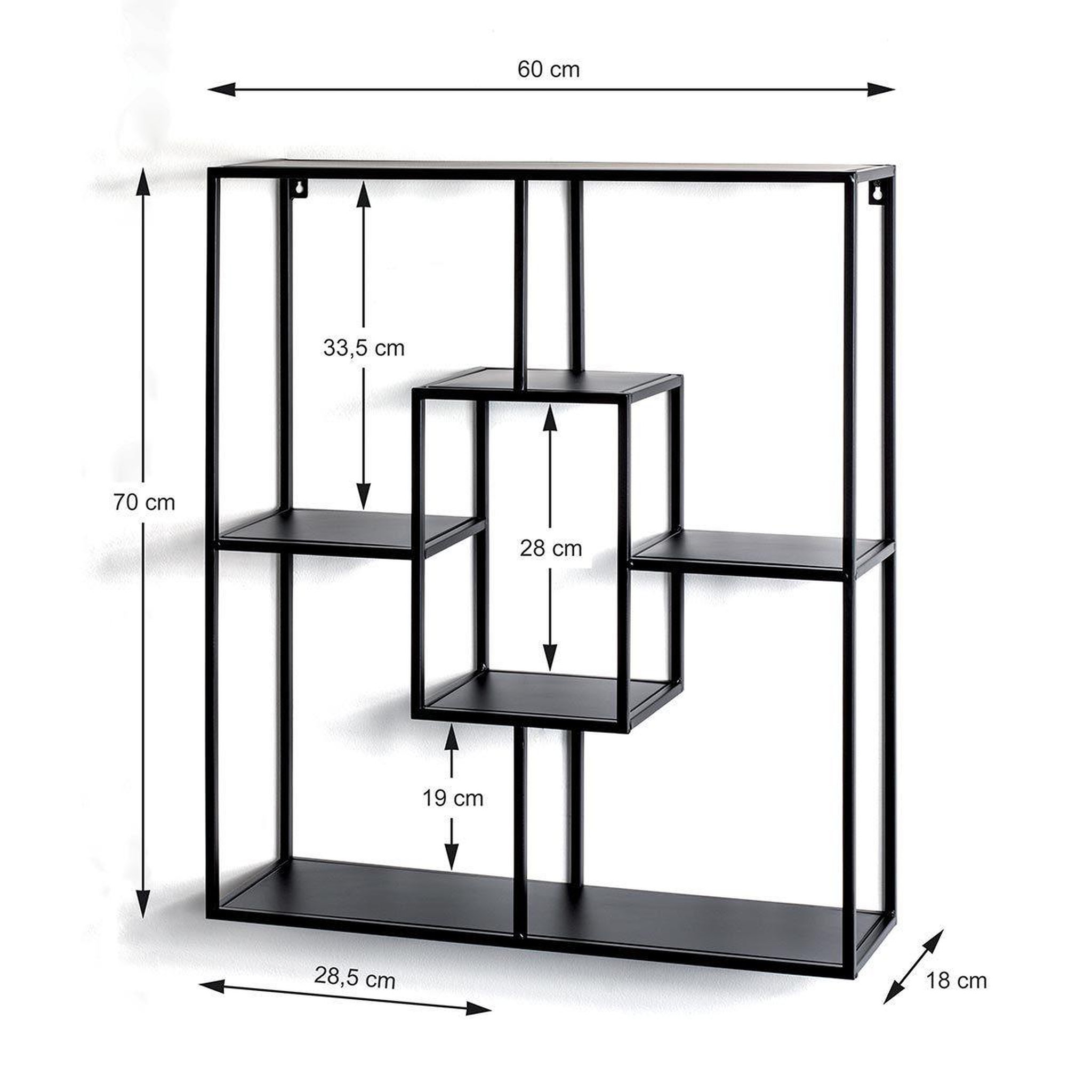 Voir la diapositive 4 : Paris Prix Étagère murale design  tybia  70cm noir