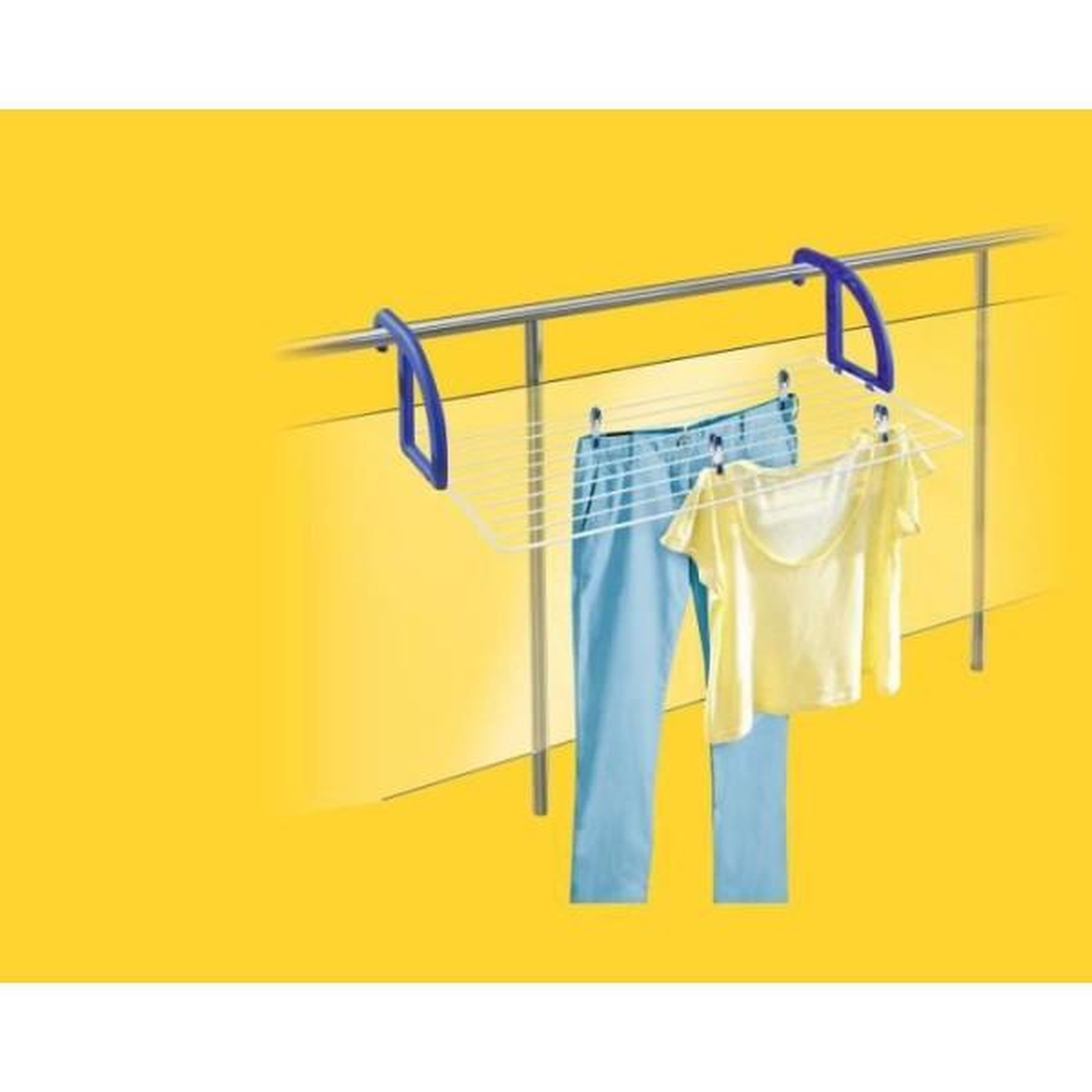 Voir la diapositive 2 : Leifheit Sèche-linge - Séchoir a linge suspendu Leifheit 70 Classic 83056, séchoir express pour balcon et radiateur avec 7m d'étendage, suspension r