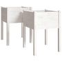 Voir la diapositive 2 : VIDAXL Jardinieres 2 pcs Blanc 50x50x70 cm Bois de pin massif