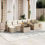 Voir la diapositive 1 : VIDAXL Salon de jardin avec coussins 8 pcs beige resine tressee