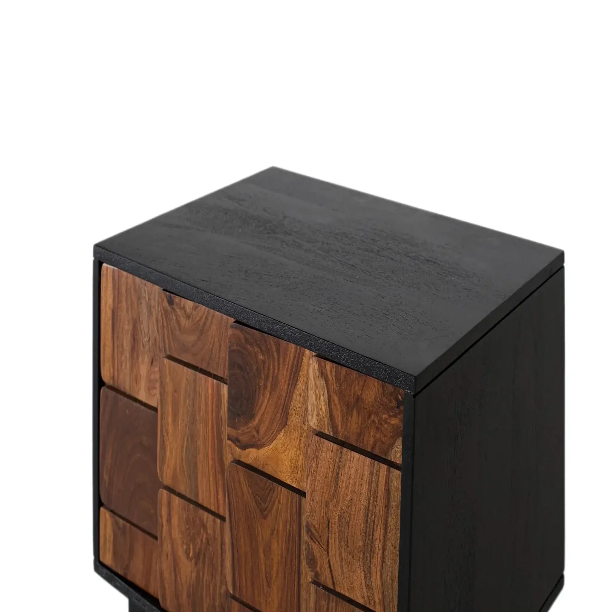 Voir la diapositive 5 : GINER Y COLOMER SL Table de chevet en bois de manguier 56 cm style rustique ethnique moderne