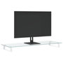 Voir la diapositive 3 : VIDAXL Support de moniteur blanc 100x35x8 cm verre trempé et métal