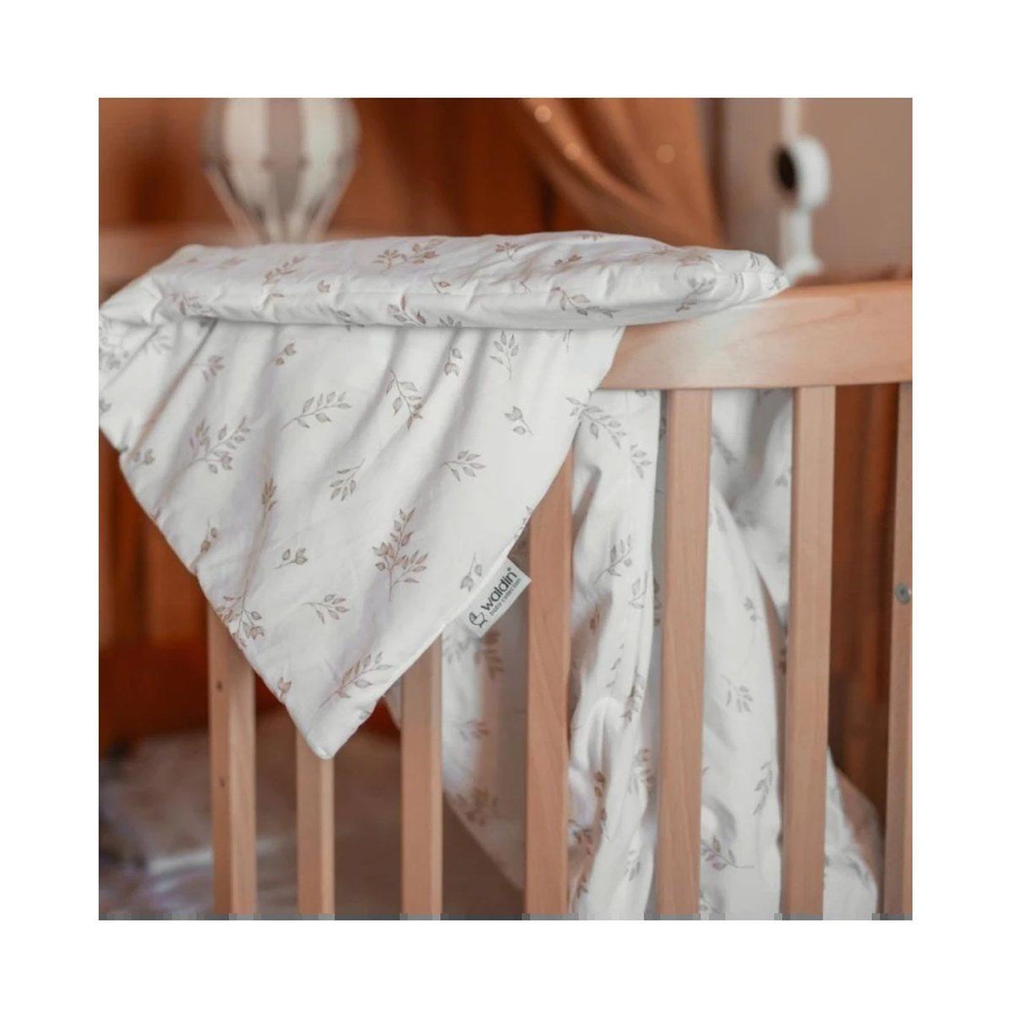 Voir la diapositive 4 : WALDIN Parure de lit bébé couette et oreiller 120 × 90 cm - taille L - feuilles brunes