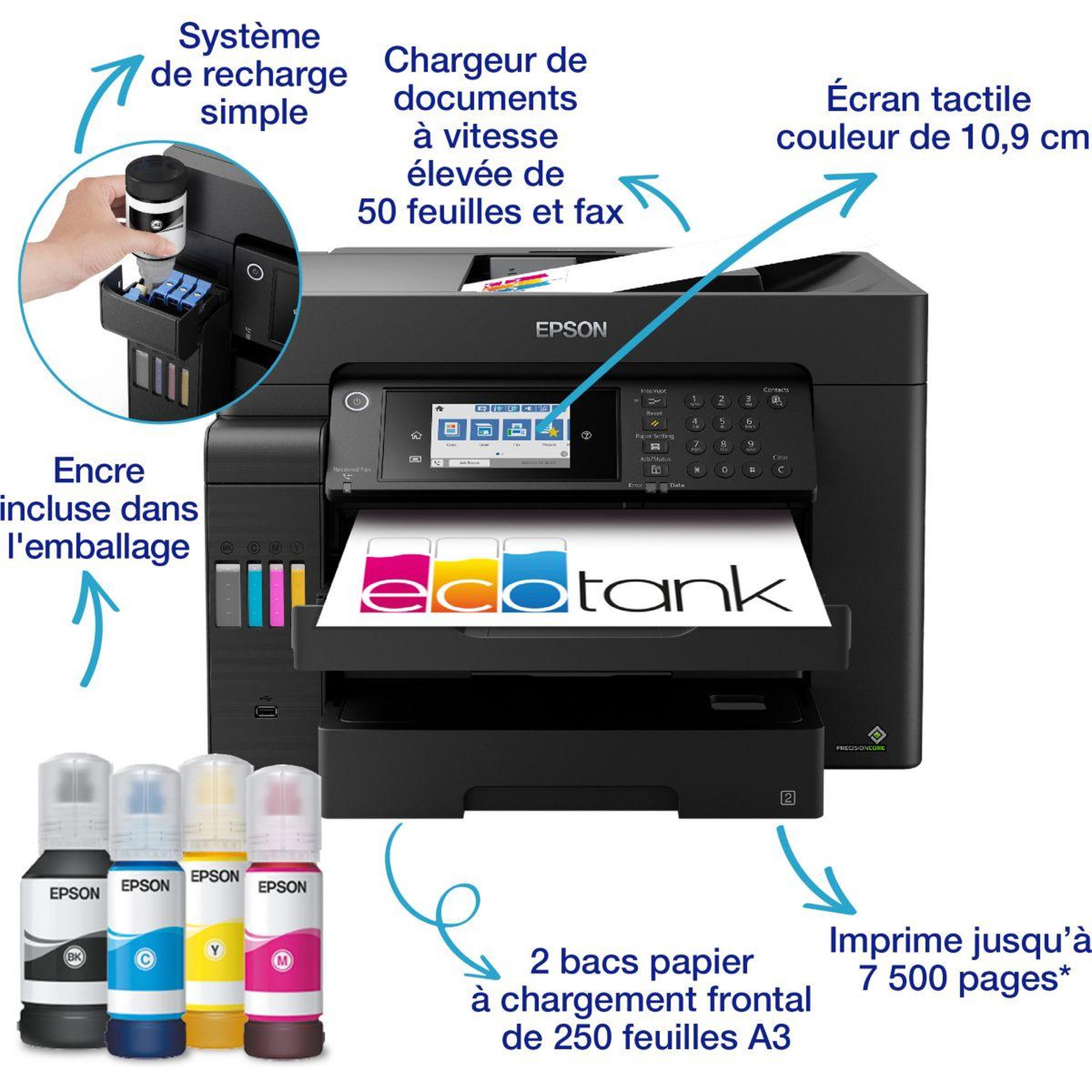 Voir la diapositive 2 : Epson Imprimante jet d'encre ecotank et-16605