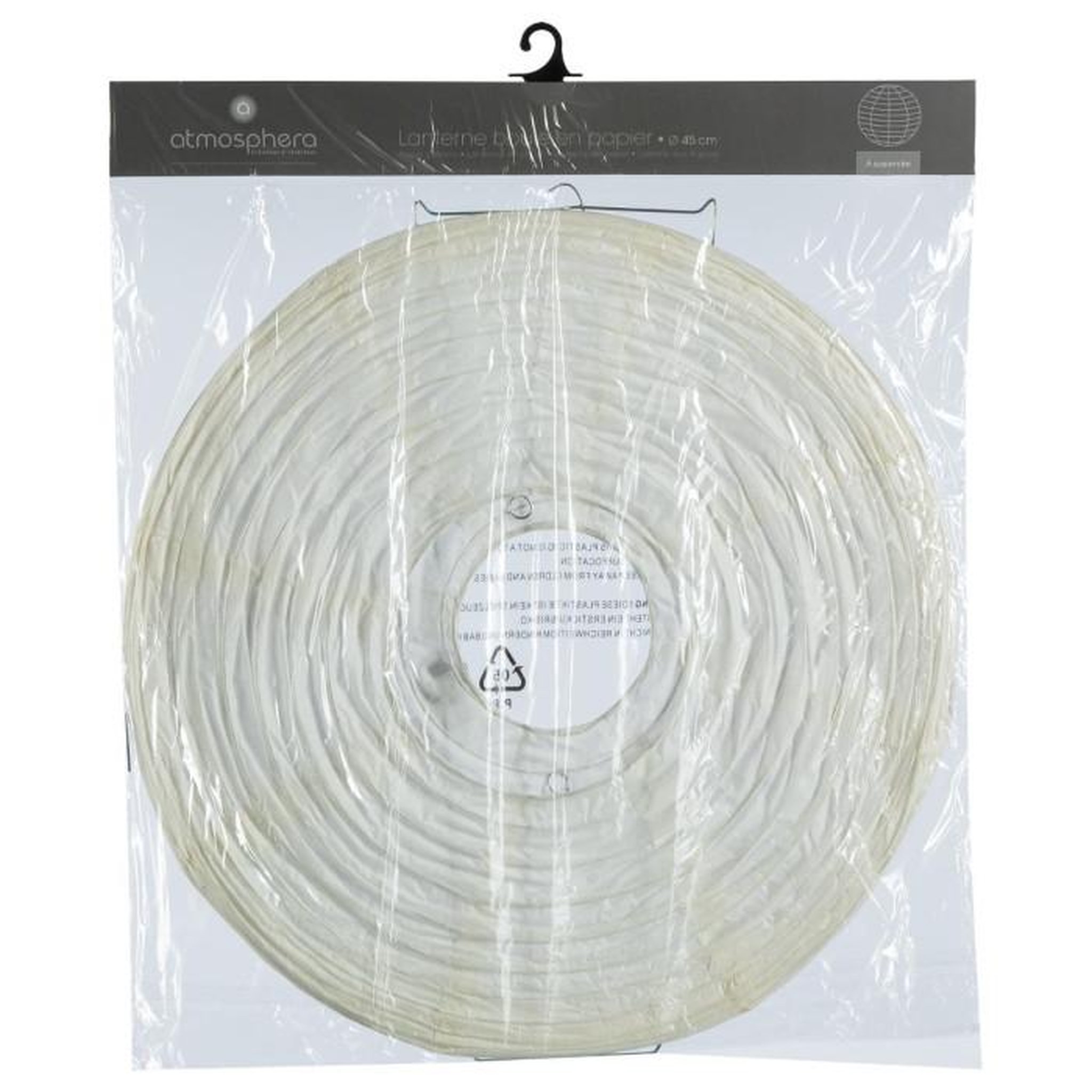 Voir la diapositive 3 : ATMOSPHERA Lanterne Boule en Papier  Générique 45cm Blanc