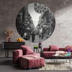 WallArt WallArt Papier peint cercle Hong Kong the Old Days 190 cm