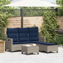 Voir la diapositive 1 : VIDAXL Salon de jardin 3 pcs avec coussins forme L gris resine tressee