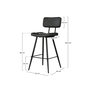 Voir la diapositive 4 : Rendez vous déco Lot de 2 chaises de bar mi-hauteur 66 cm en cuir synthétique gris/noir-Texas