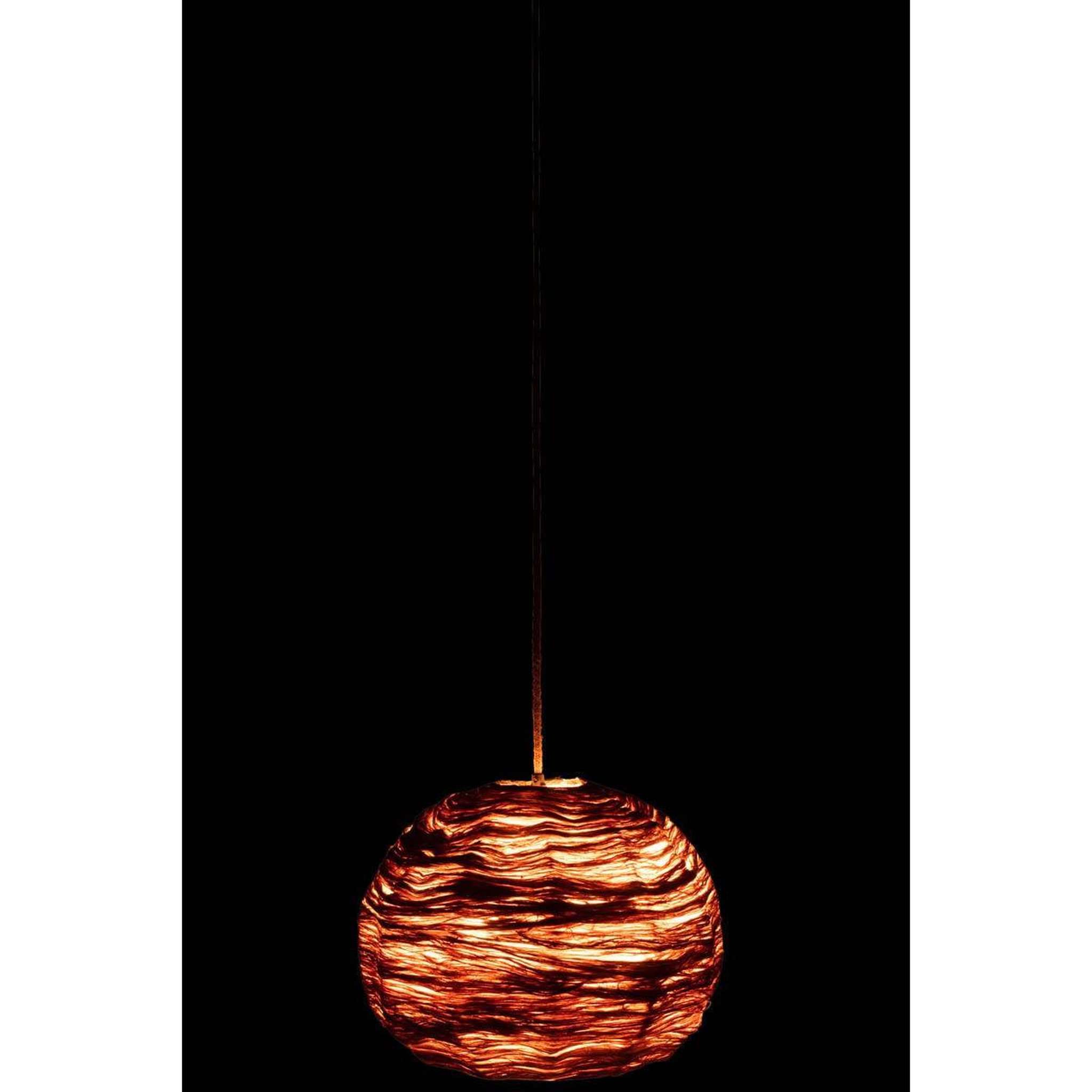 Voir la diapositive 4 : J-LINE Lampe suspension boule  feuille  45cm naturel
