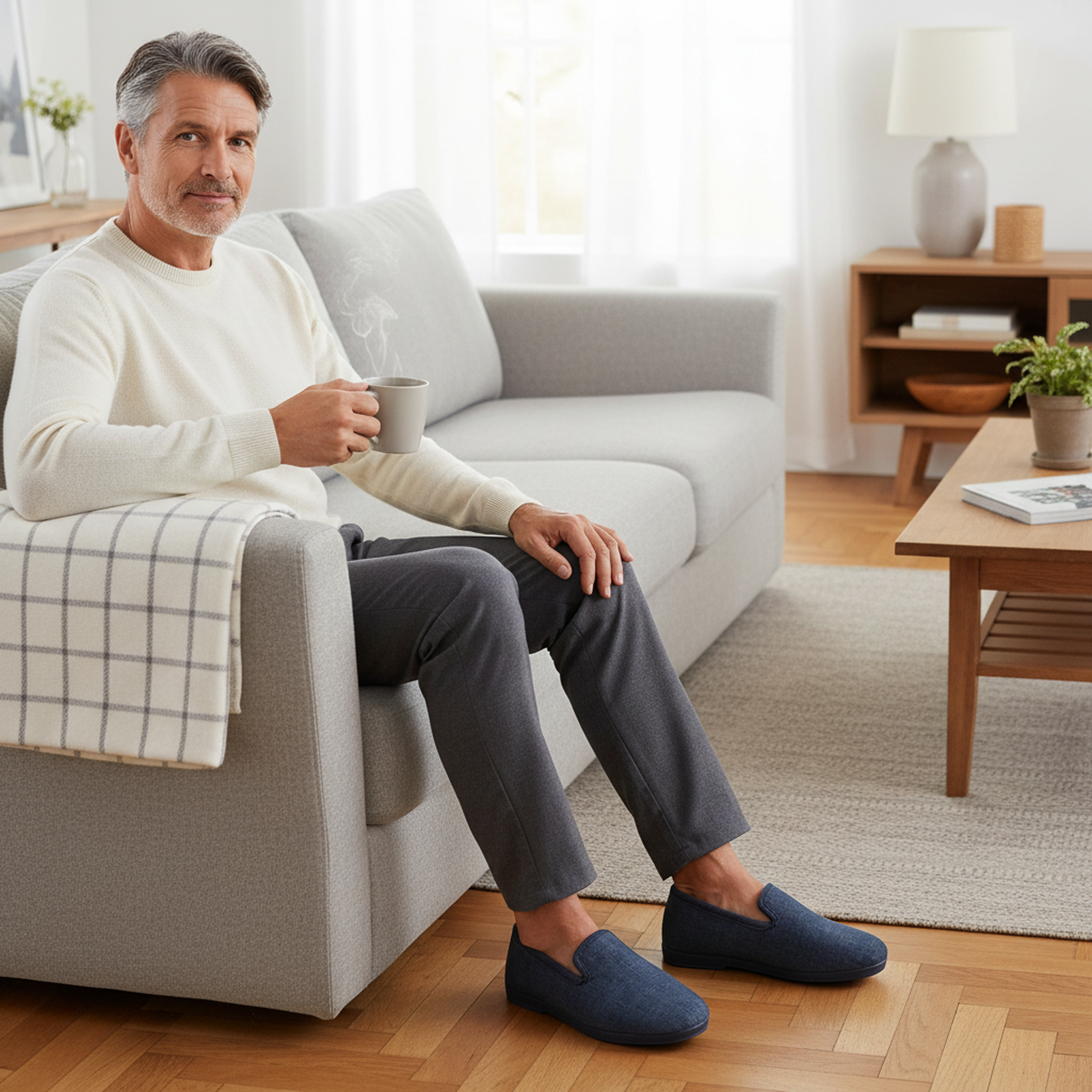 Voir la diapositive 4 : OZABI Ozabi pantoufles charentaises homme fabriquées en espagne, effet structuré