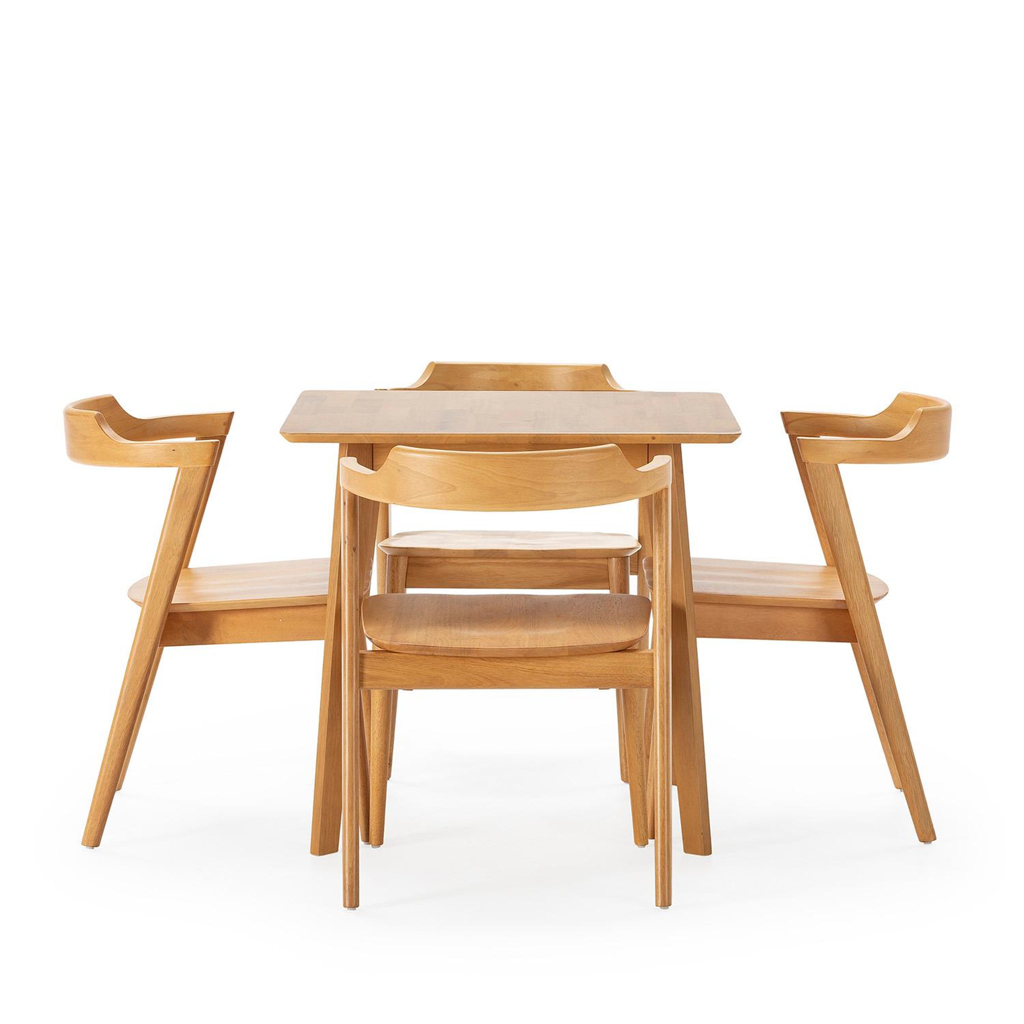 Voir la diapositive 3 : VS VENTA-STOCK Ensemble table 80x80 cm et 4 chaises de salle à manger Venus Chêne