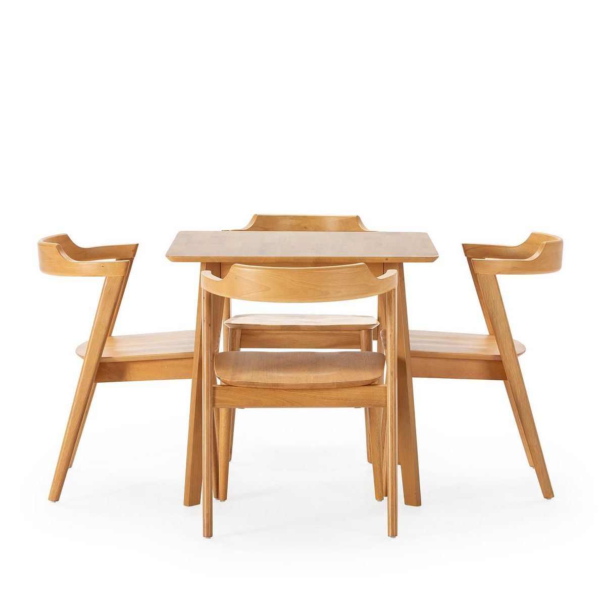 VS VENTA-STOCK Ensemble table 80x80 cm et 4 chaises de salle à manger Venus Chêne