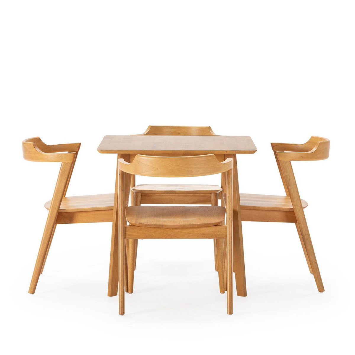 VS VENTA-STOCK Ensemble table 80x80 cm et 4 chaises de salle à manger Venus Chêne