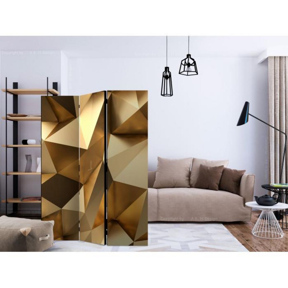 Paris Prix Paravent 3 Volets  Golden Dome  135x172cm