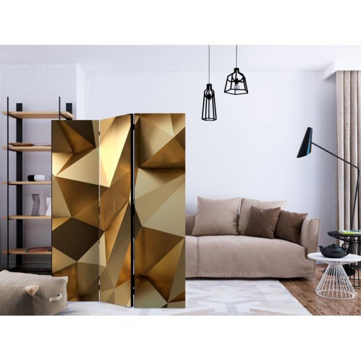 Paris Prix Paravent 3 Volets  Golden Dome  135x172cm