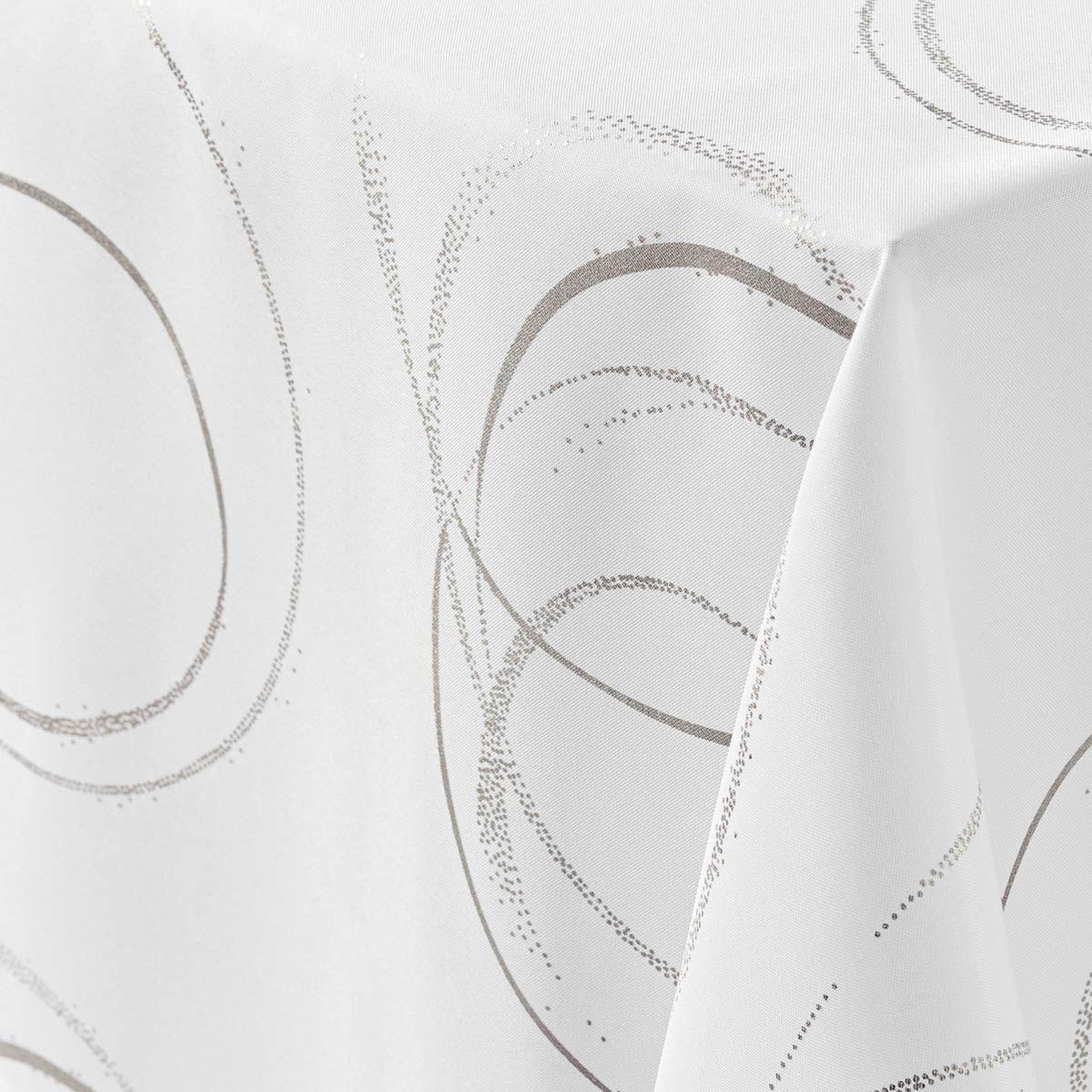 Voir la diapositive 2 : Douceur d'Intérieur Nappe imprimé métallisé  bully  150x300cm blanc