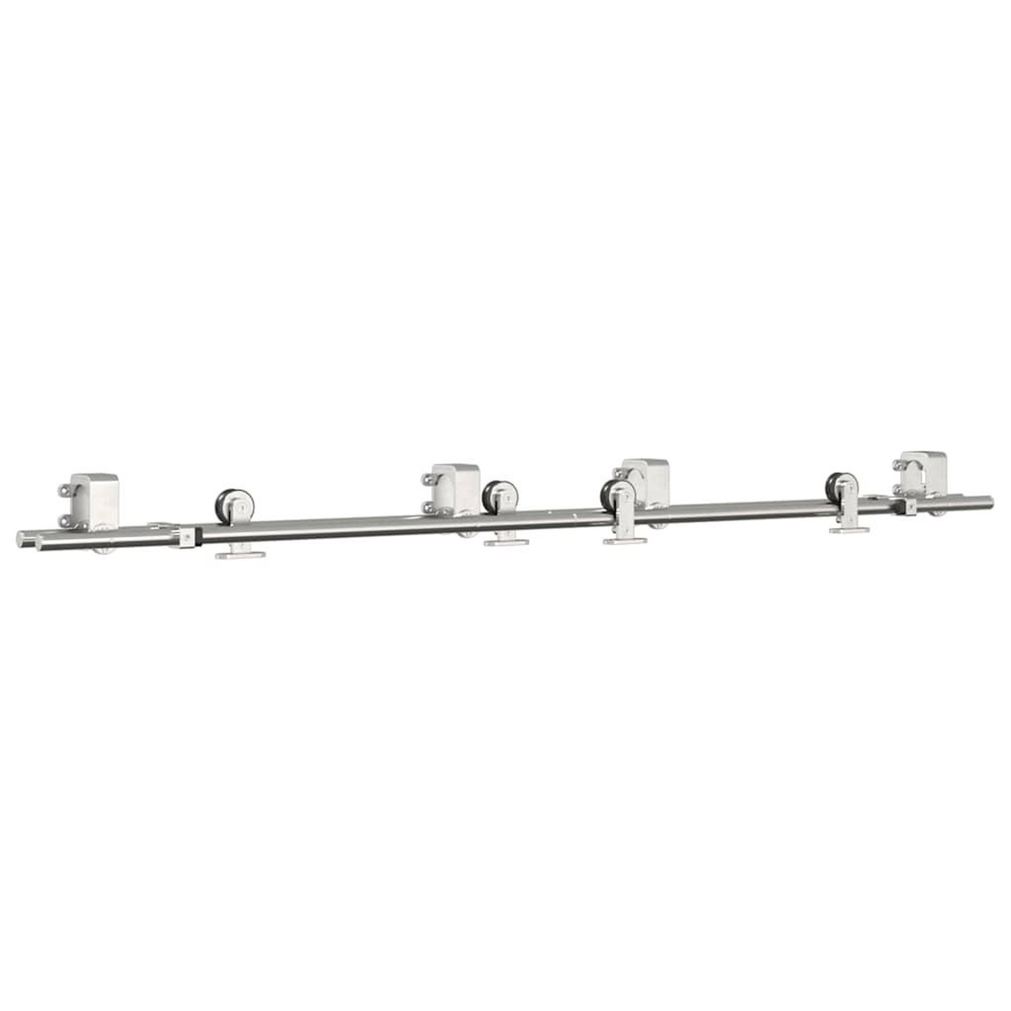 Voir la diapositive 2 : VIDAXL Kit fixation porte coulissante 183 cm Acier inoxydable Argente