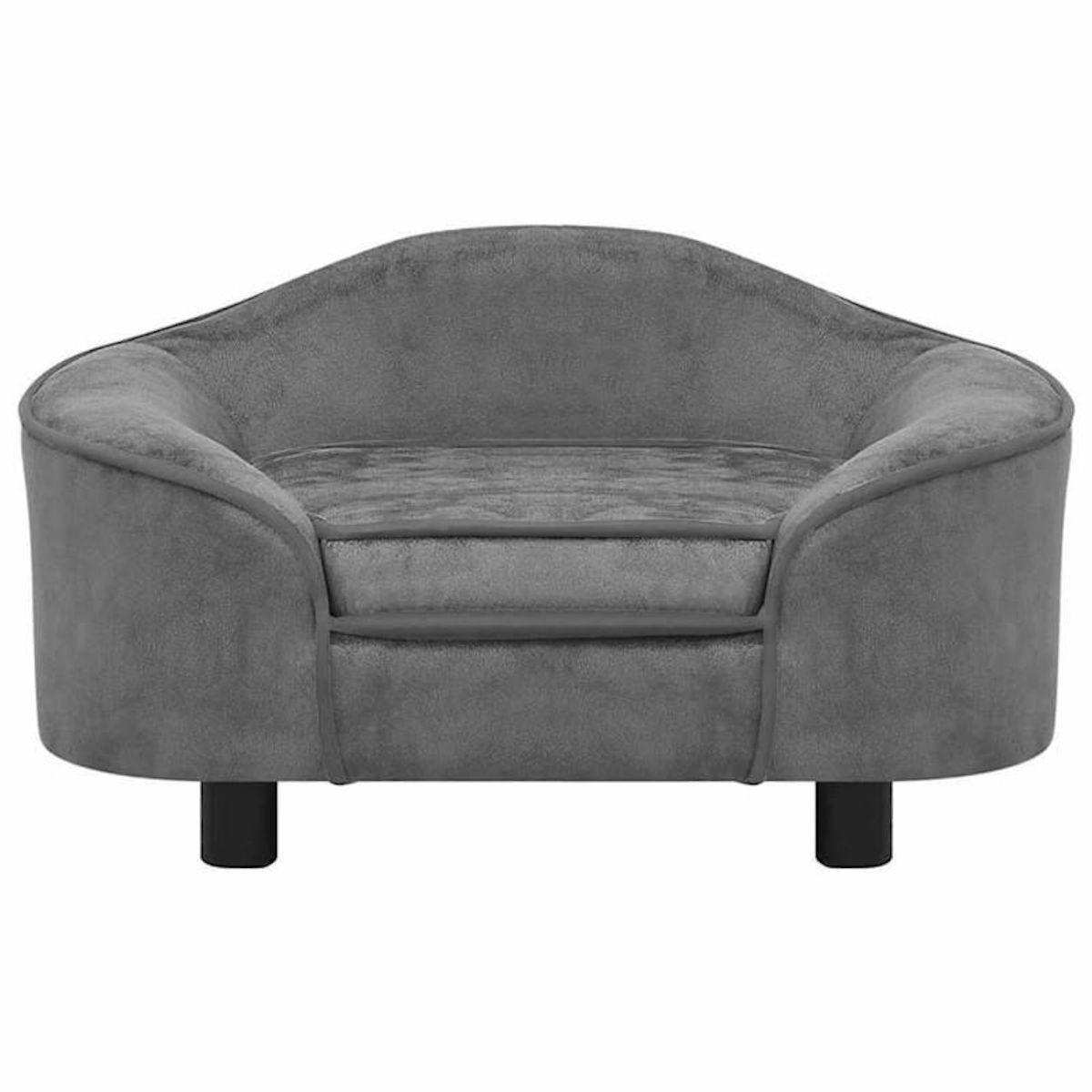 VIDAXL Canapé pour chien Gris 67x47x36 cm Peluche