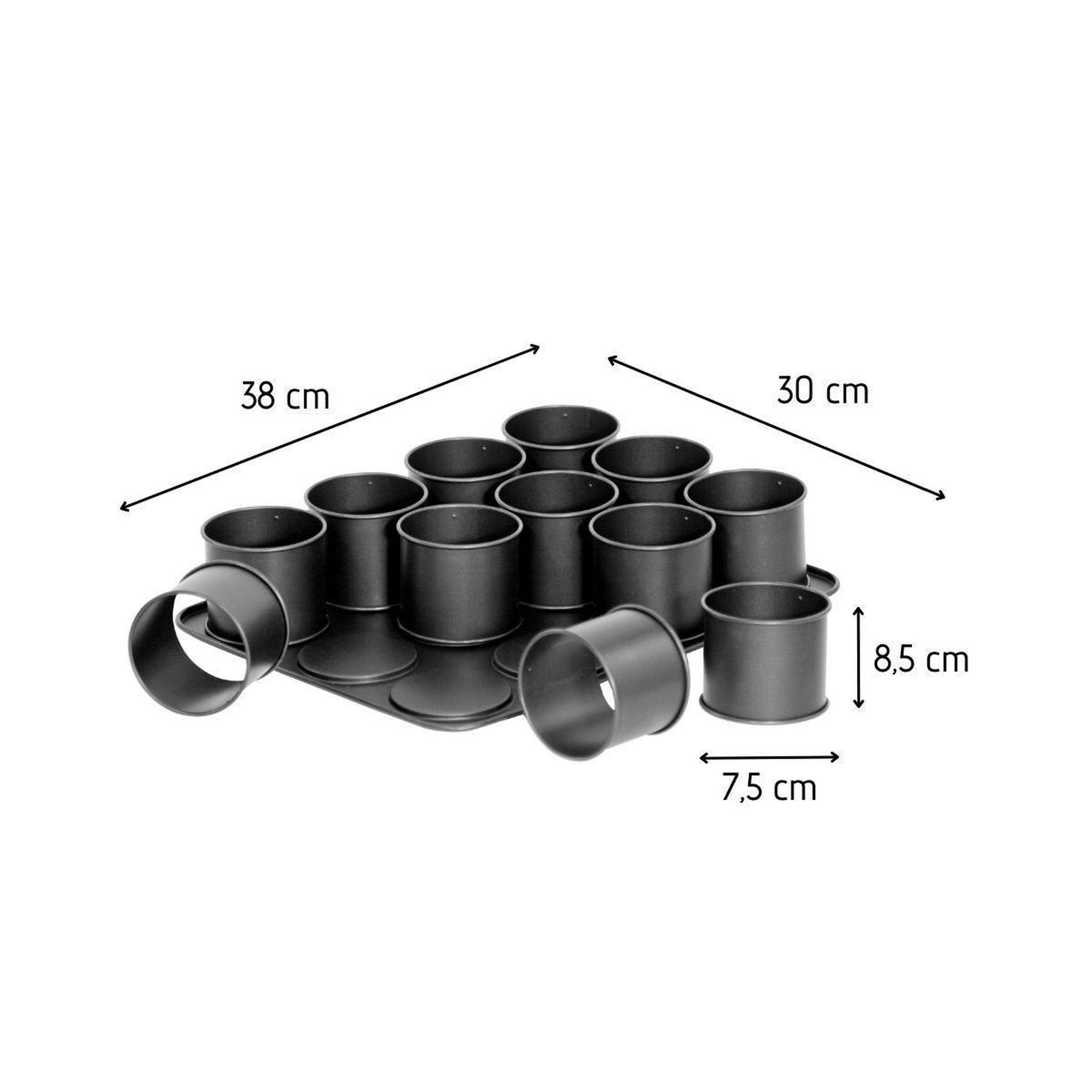 Voir la diapositive 3 : ZENKER Set de 4 ustensiles de pâtisserie moule à gâteaux 2 bols et spatule black mettallic black mettallic zenker  black mettallic