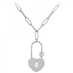 SC CRYSTAL Collier cadenas coeur SC Crystal orné de Cristaux scintillants