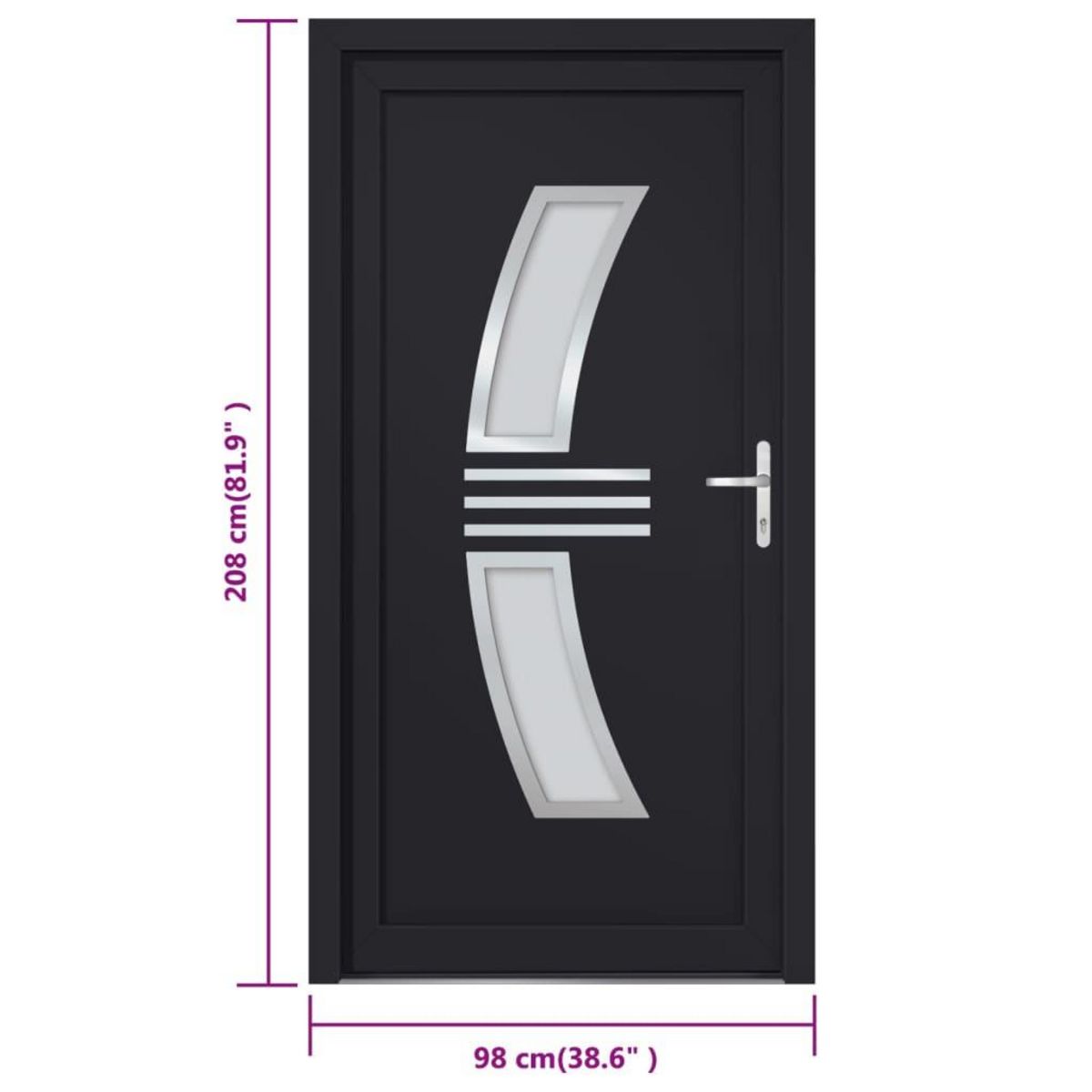 VIDAXL Porte d'entree anthracite 98x208 cm PVC