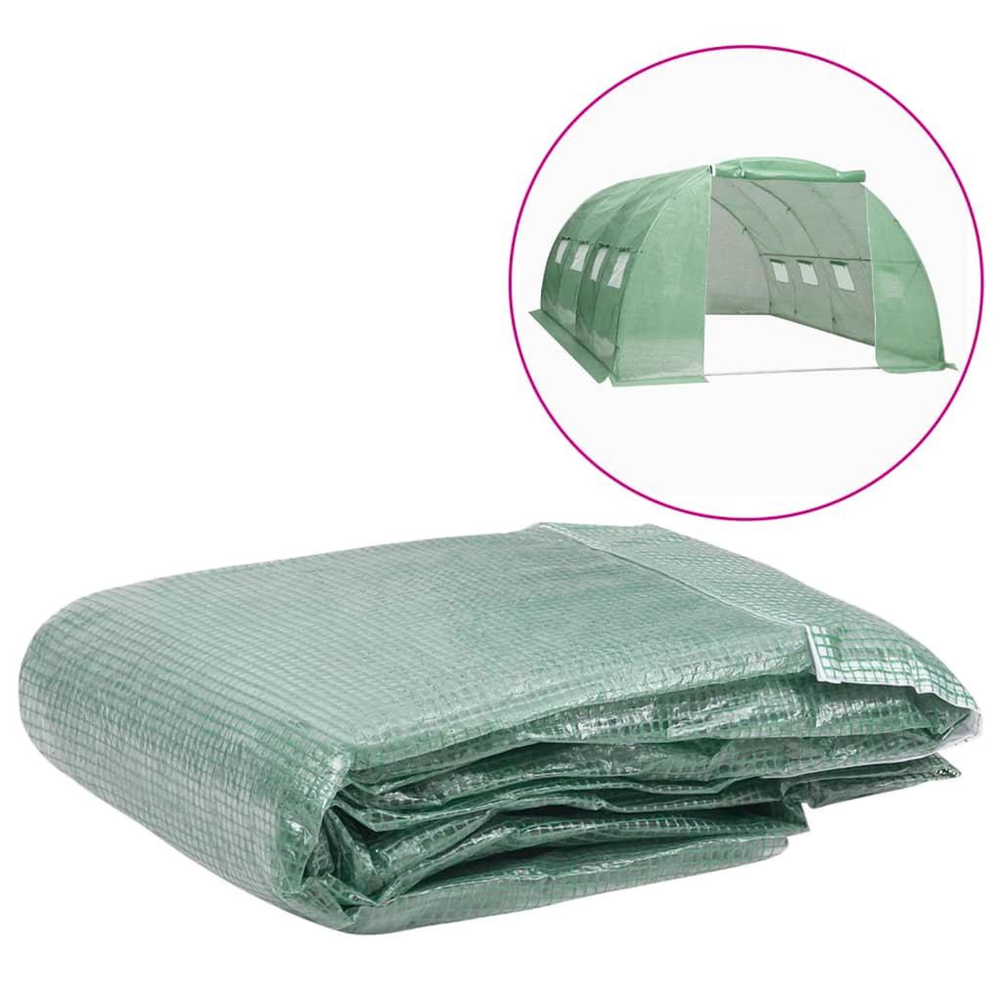 Voir la diapositive 1 : VIDAXL Couverture de remplacement de serre (16 m^2) 400x400x200 cm Vert