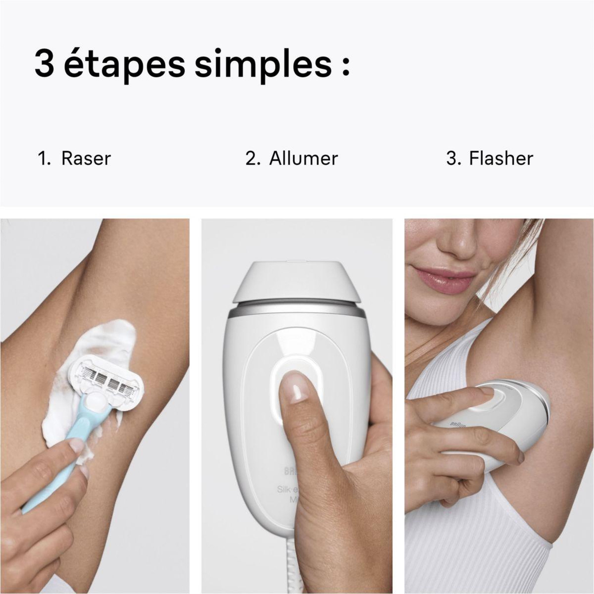 Voir la diapositive 5 : BRAUN Epilateur lumière pulsée IPL PL1114 Silk-expert Mini, 1 teêt, 1 rasoir gillette Venus, 1 pochette