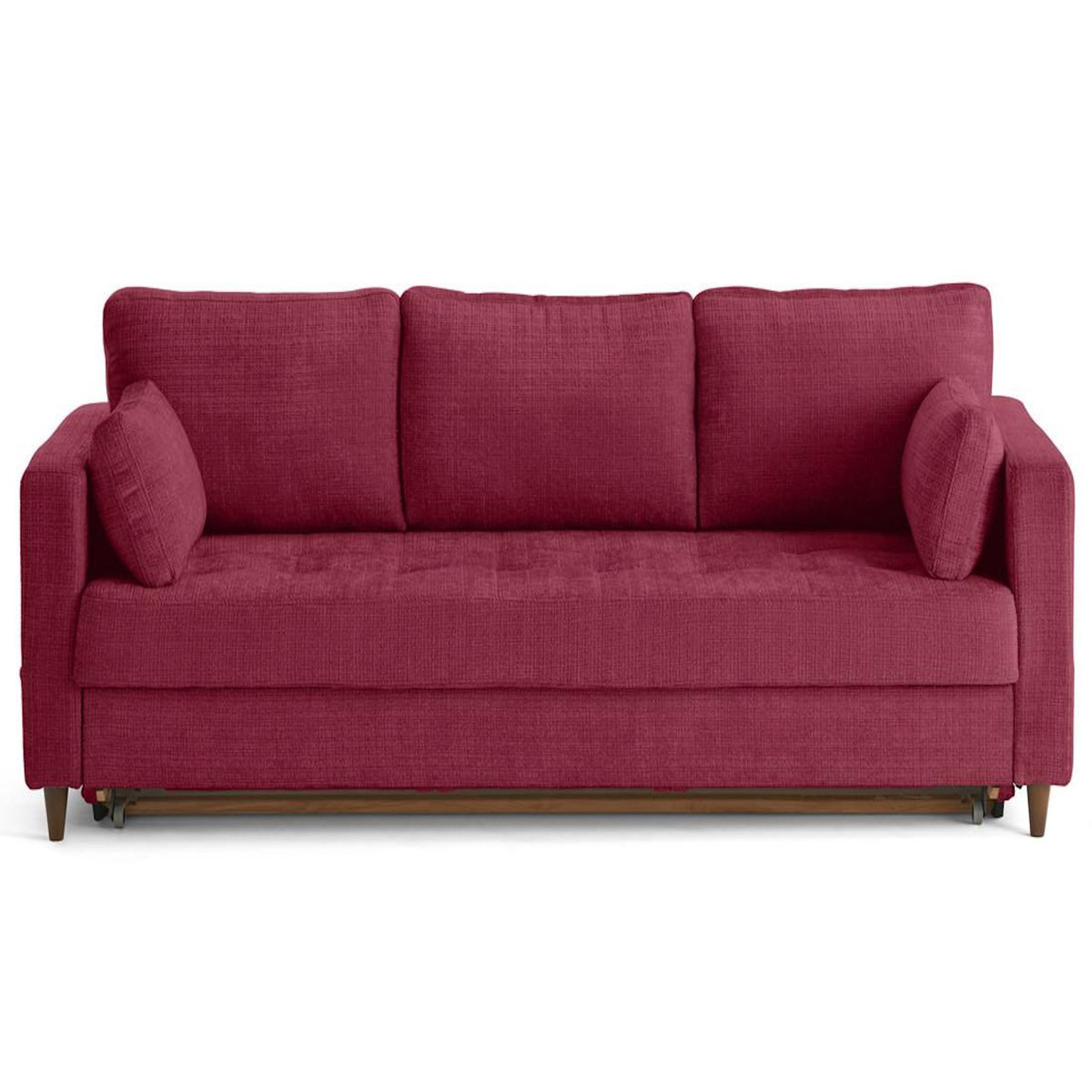 LISA DESIGN Anna - canapé droit 3 places convertible avec poche en velours texturé