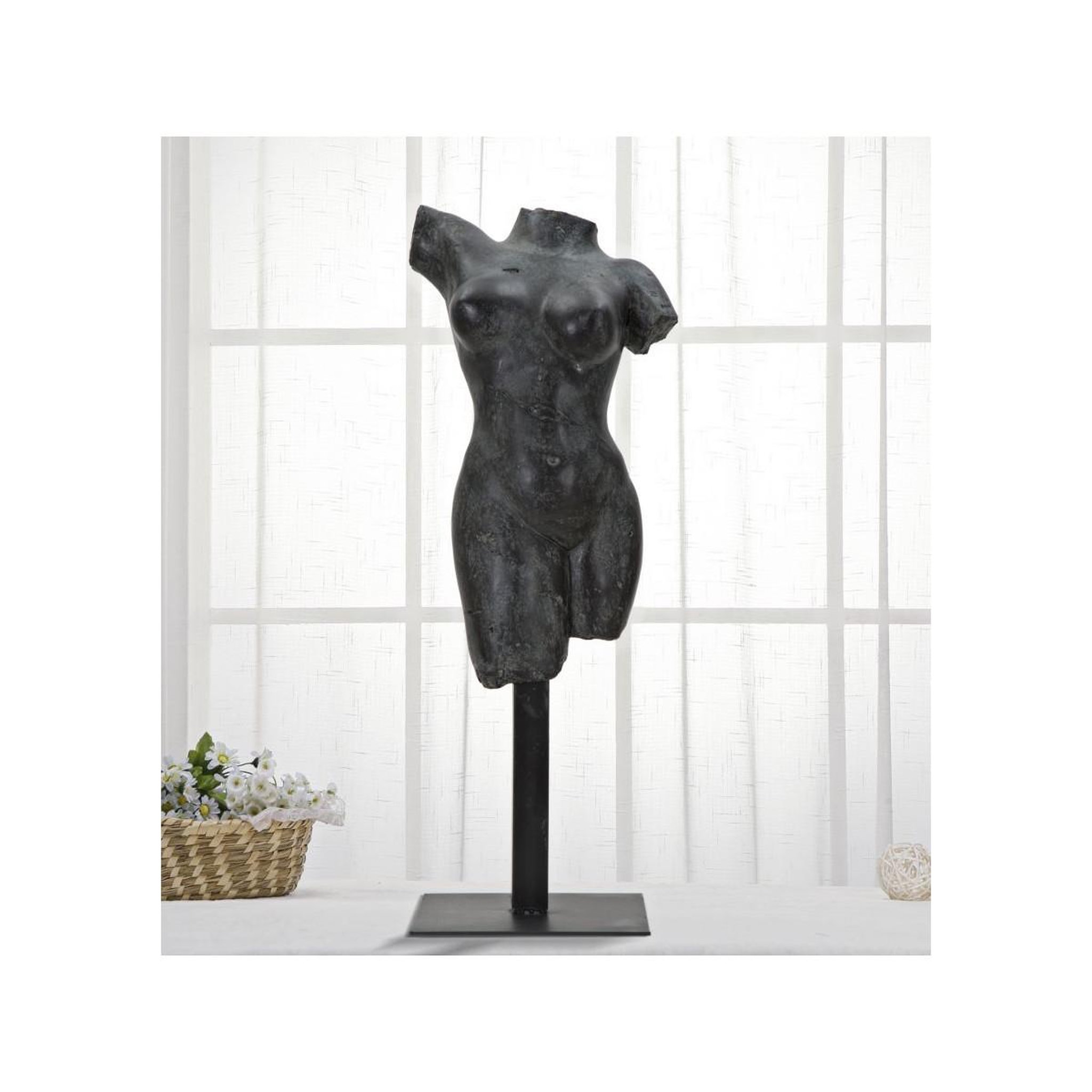 Voir la diapositive 6 : Paris Prix Statue buste féminin  musée  50cm noir