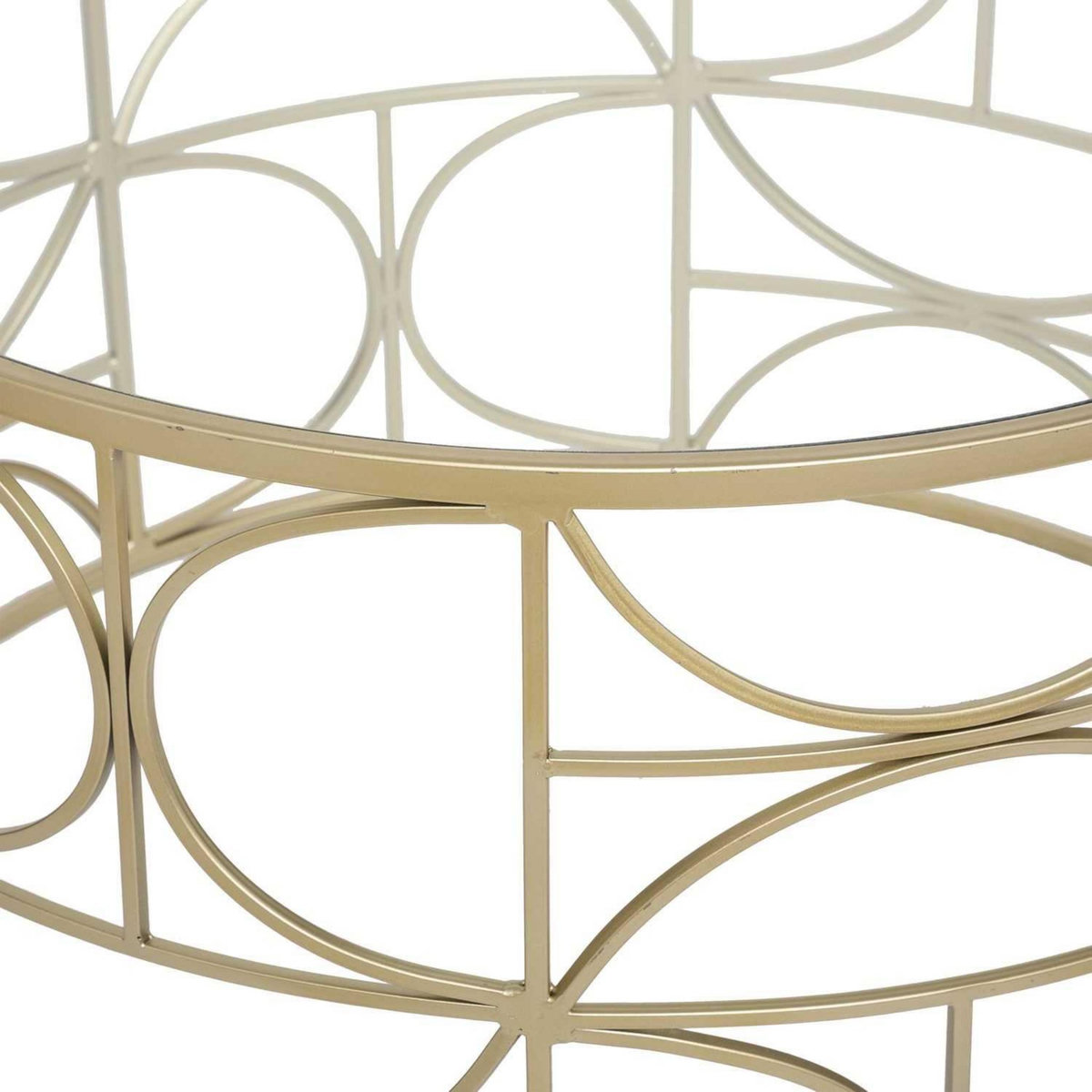 ATMOSPHERA Table basse verre et métal - Doré