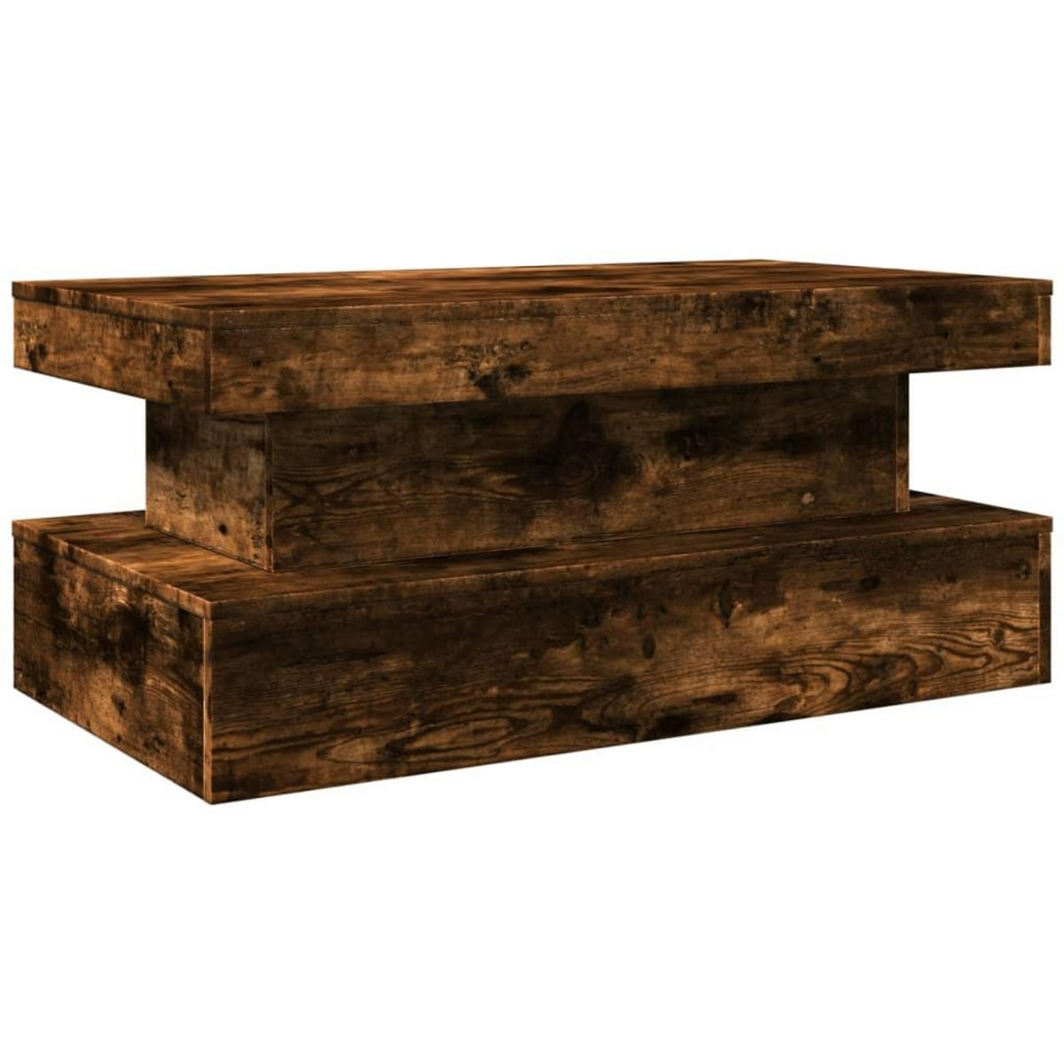 VIDAXL Table basse avec lumieres LED chene fume 90x50x40 cm