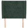 Voir la diapositive 3 : VIDAXL Tete de lit avec oreilles Vert fonce 103x23x118/128 cm Velours
