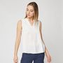 Voir la diapositive 1 : IN EXTENSO Blouse sans manche col v blanc femme