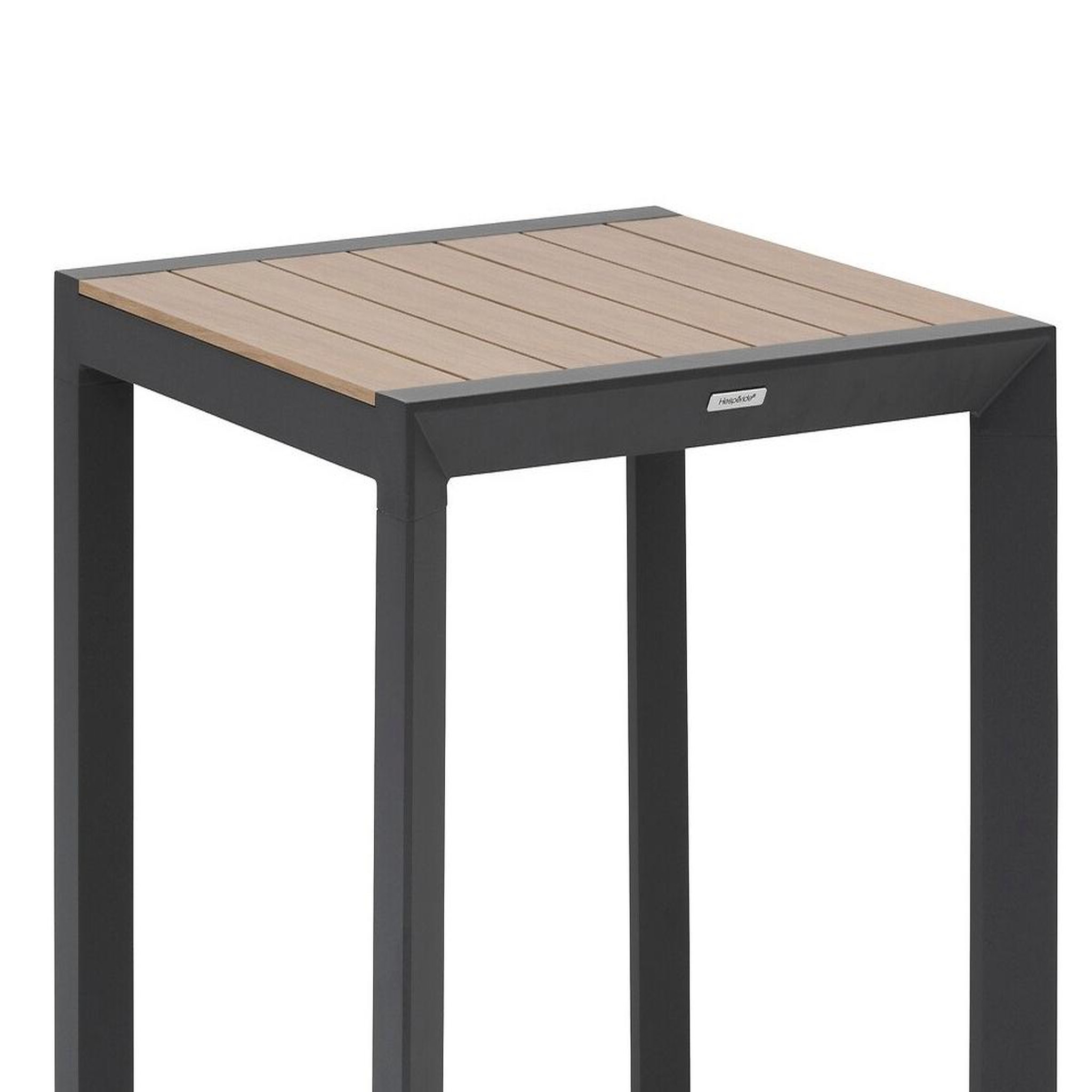 Voir la diapositive 4 : HESPERIDE Table de jardin carrée alu evasion 2 places effet bois - hespéride