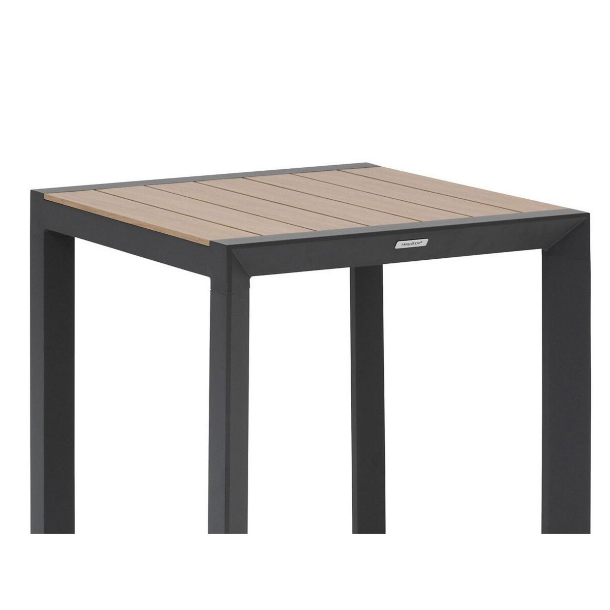 HESPERIDE Table de jardin carrée alu Evasion 2 places effet bois - Hespéride