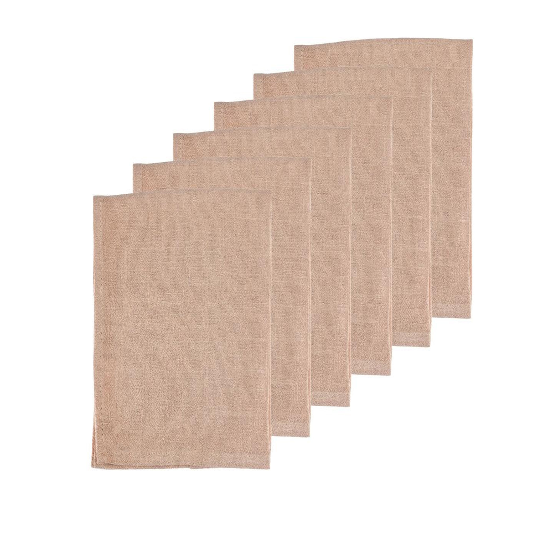 BJORN Serviette de table - 6 pièces - Lin et coton rose pâle