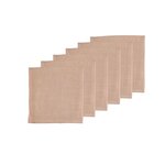 BJORN Serviette de table - 6 pièces - Lin et coton rose pâle