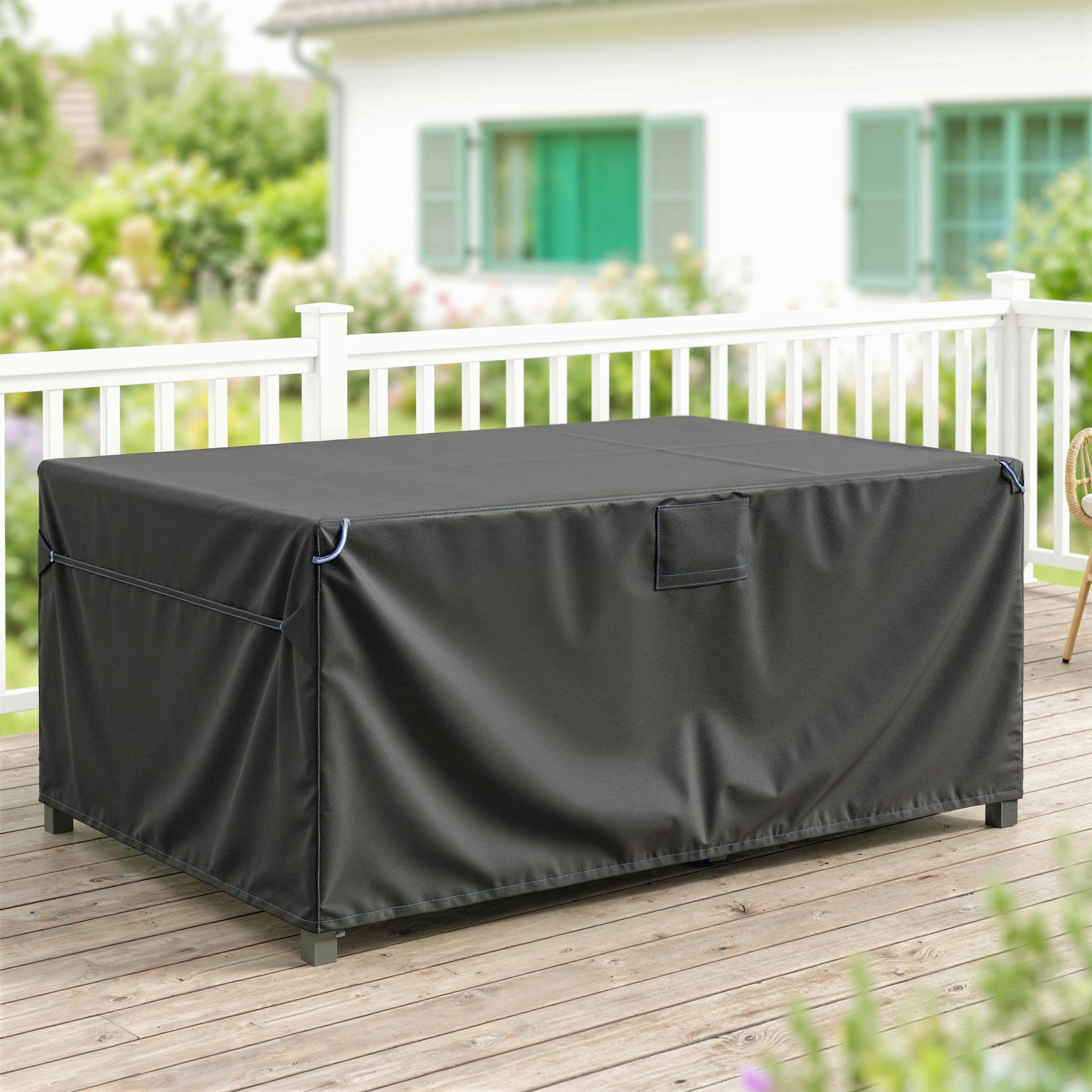 Voir la diapositive 2 : OUTSUNNY Housse salon de jardin imperméable avec évent tissu oxford 420d noir