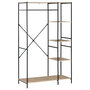 Voir la diapositive 1 : HOMCOM Penderie portant à vêtements style industriel en métal avec tringle et 4 étagères - dim. 100L x 46L x 170,5H cm - métal aspect chêne clair