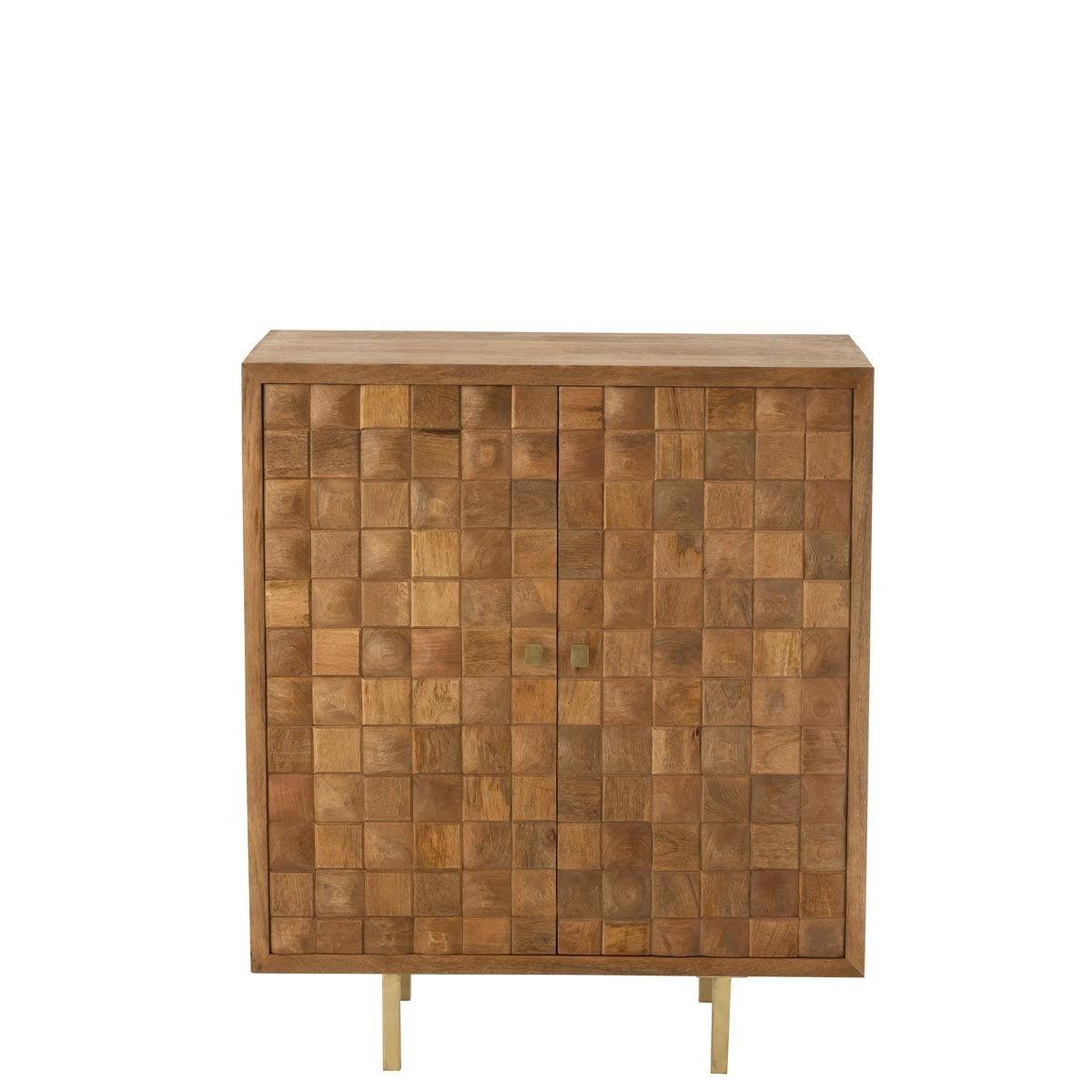 Voir la diapositive 5 : J-LINE Armoire 2 portes sur pied  nino  104cm naturel