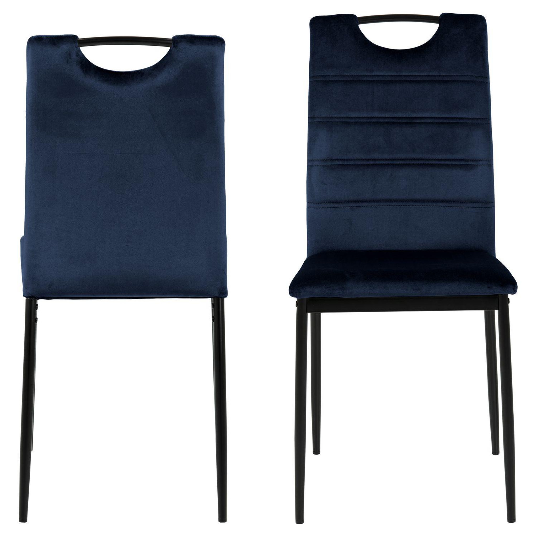 Voir la diapositive 4 : TOILINUX Lot de 4 Chaises de salle à manger Dina effet velours et métal
